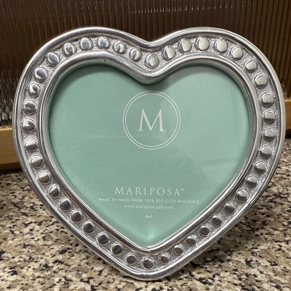 Mariposa Silver Heart-Shaped Frame